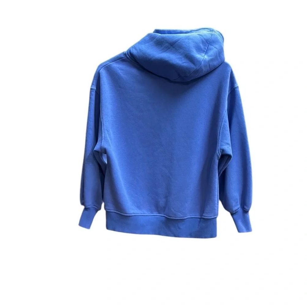 ZARA. Blue Pullover Hoodie with Stylish Print - Picture 2 of 5